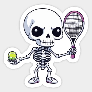 Halloween Tennis Skeleton Sticker